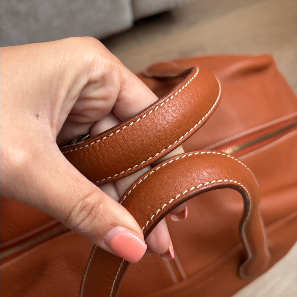 Authentic HERMES Victoria 43 clemence gold brown leather duffle bag unisex - Picture 11 of 16